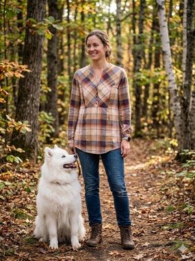 Royal Robbins Plaid Long-Sleeve Top - tunic small
